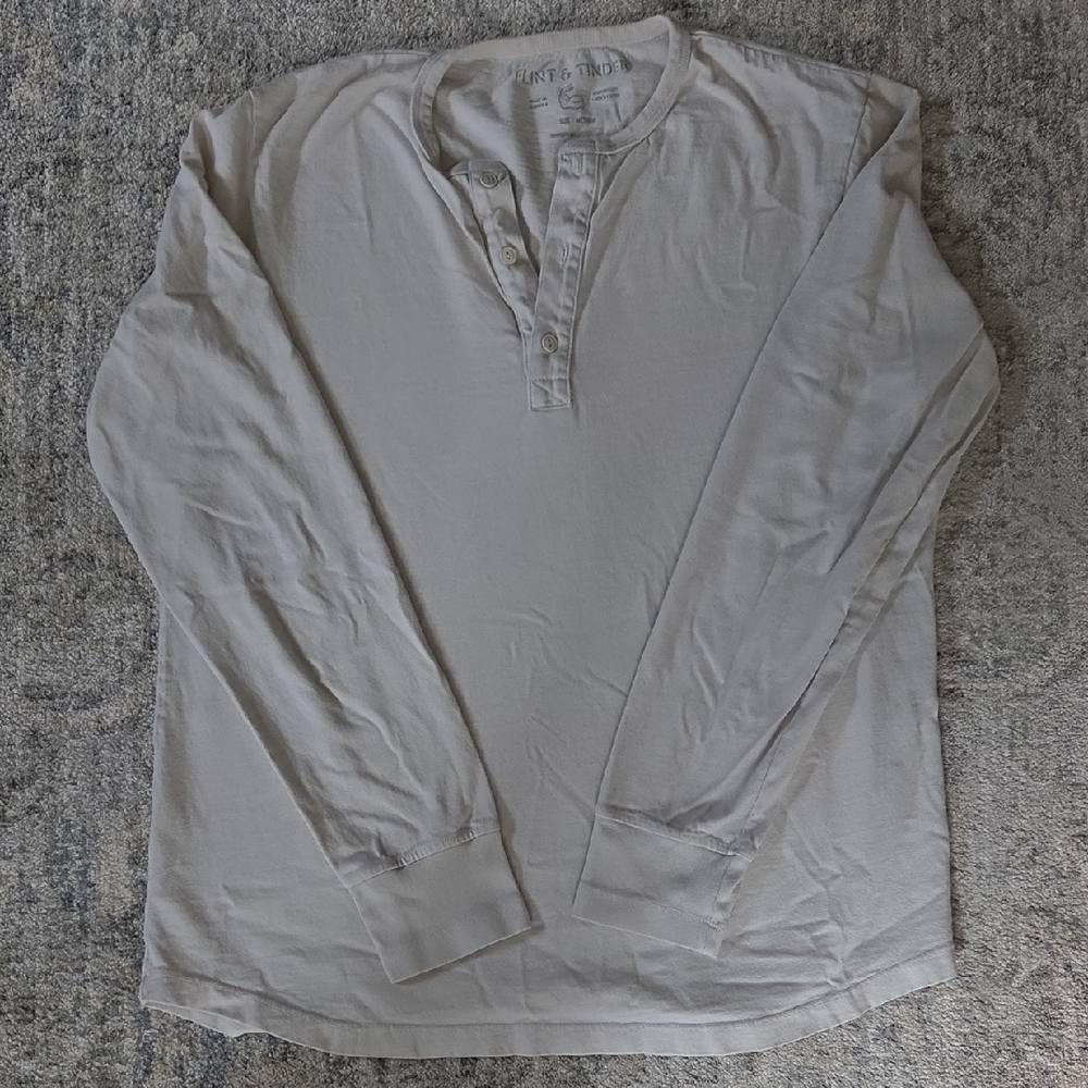 Flint & Tinder Long Sleeve Henley Tee Shirts - Lot Of Two, Mediums
